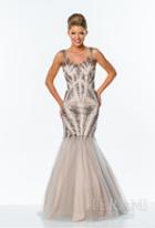 Terani Prom - Embellished Illusion Jewel Neck Gown 151p0129b