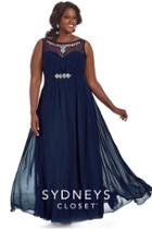 Sydney's Closet - Sc7164 Plus Size Dress In Navy
