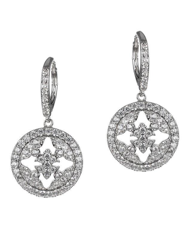 Cz By Kenneth Jay Lane - Duchess Disc Drop Earrings