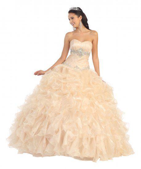 May Queen - Eye-catching Pleated And Jeweled Sweetheart Ruffled Ball Gown Lk50