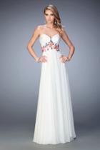 La Femme - 22521 Strapless Floral Detail Empire Gown