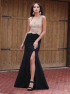 May Queen - Thick Strap Sweetheart Neckline With Side Slit Jersey Dress Rq7372