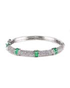 Cz By Kenneth Jay Lane - Emerald Invisible Set Bangle