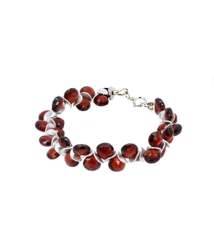 Lori Kaplan Jewelry - Garnet Sterling Signature Bracelet