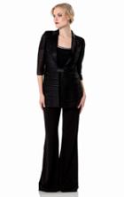 Terani Couture - Polished Brooch Accented Pantsuit 1525s0968b