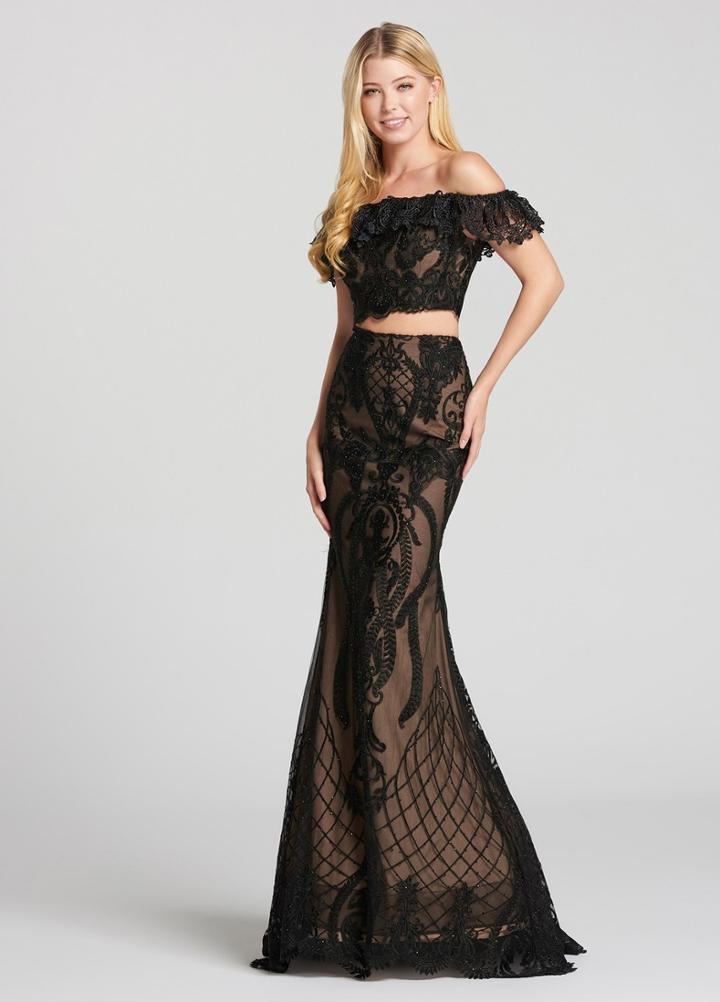 Ellie Wilde - Ew118156 Two Piece Lace Trumpet Dress