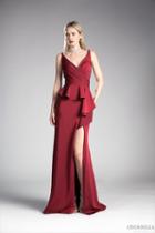Cinderella Divine - Sleeveless Pleated V-neck Sheath Dress