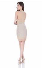 Terani Couture - Stunning Racer Back Illusion Crystal Cocktail Dress 1622h1134