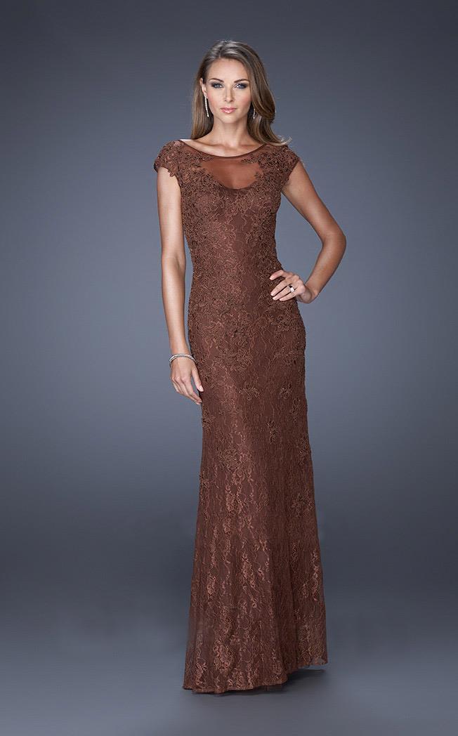 La Femme - 20490 Illusion Bateau Neck Sheath Dress