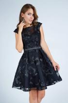 Milano Formals - E2220 Illusion Embroidered Mesh Dress