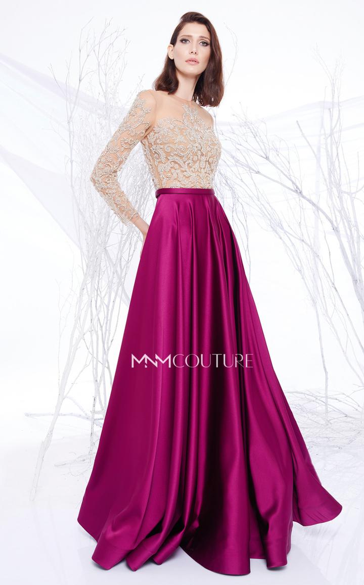 Mnm Couture - N0191 Beaded Mesh Bodice A-line Gown