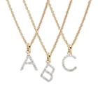 Rachael Ryen - Gold Petite Diamond Letter Necklace - All Letters Available