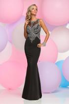 Zoey Grey - Satin High Neck Sheath Dress 30918
