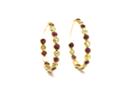 Tresor Collection - Organic Diamond & Ruby Hoop Earrings Set In 18k Yellow Gold