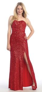 May Queen - Radiant Sequined Sweetheart Column Dress Rq7035