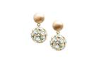 Tresor Collection - Blue Topaz Dangling Sphere Ball Earring In 18k Yellow Gold