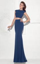 Tarik Ediz - Jewel Neck Sheath Dress 92750