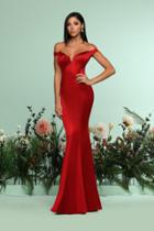 Zoey Grey - 31141 Sweetheart Notched Off Shoulder Satin Mermaid Gown