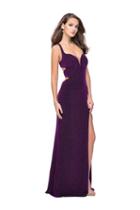 La Femme - 25215 Sleeveless Angular Cutout Plunging Sweetheart Gown