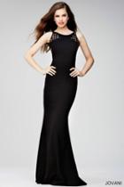 Jovani - Scoop Neckline Checkered Mermaid Evening Dress 28438