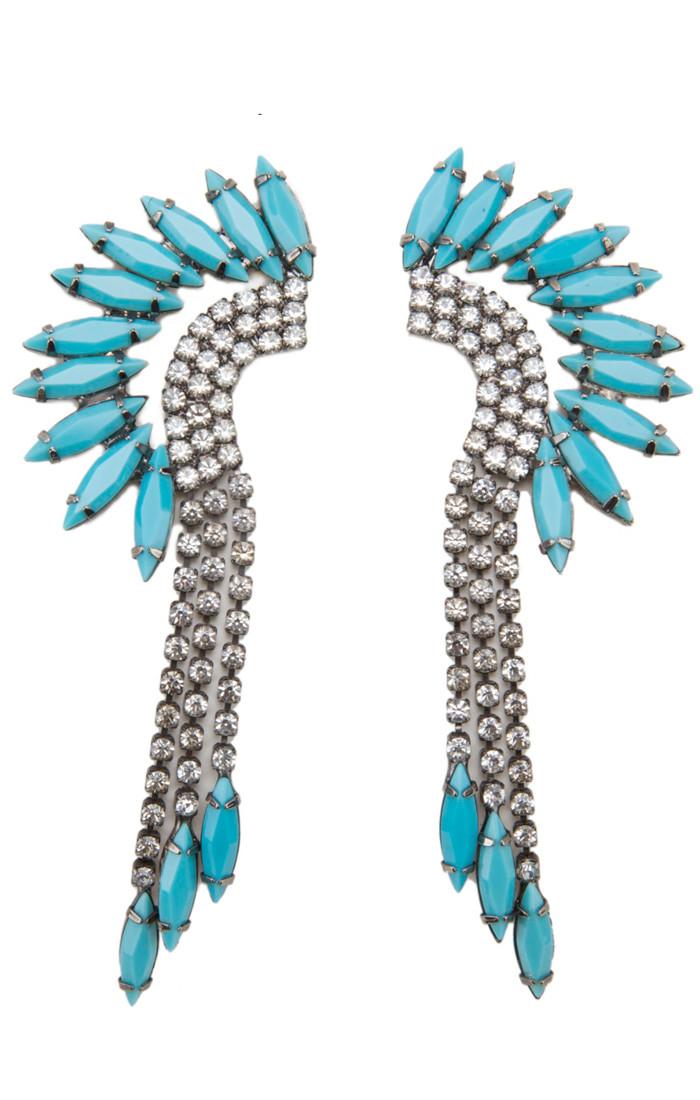 Elizabeth Cole Jewelry - Mohawk Earring Turquoise