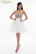 Terani Couture - 1821h7772 Crystal Ornate Homecoming Short Dress