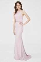 Angela And Alison - 81080 Bejeweled Halter Sheath Dress