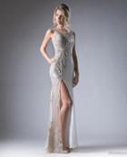 Cinderella Divine - Sleeveless Lace Bateau Fitted Dress