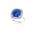 Ashley Schenkein Jewelry - Sapphire And Diamond Halo Engagement Ring