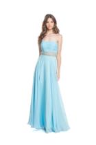 Aspeed - L1609 Strapless Ruched A-line Evening Dress