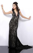 Shail K - Elegant Lace Illusion Long Gown 3963