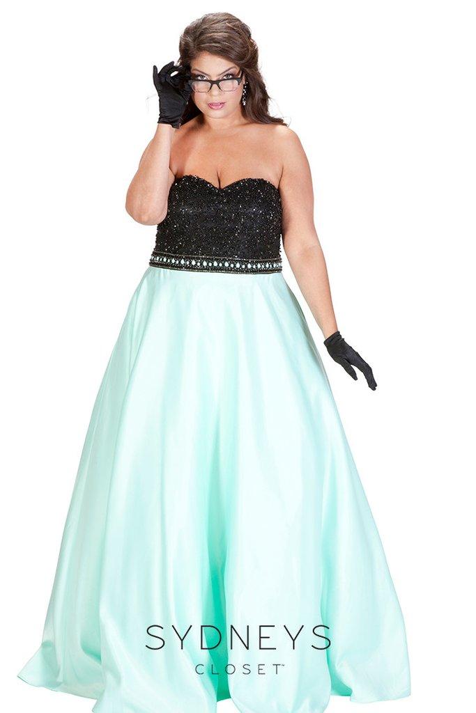 Sydney's Closet - Gorgeous Color Blocked Sweetheart A-line Gown Sc7207