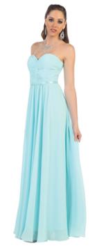 May Queen - Adorable Ruched Sweetheart Chiffon A-line Dress Mq1145b