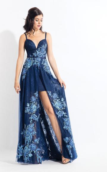Rachel Allan - 6164 Lace Embroidered A-line Dress