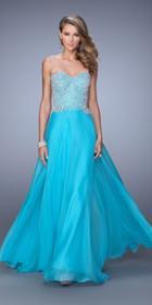 La Femme - 21397 Beaded Sweetheart Chiffon A-line Dress