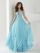 Tiffany Designs - Embellished Strapless A-line Dress