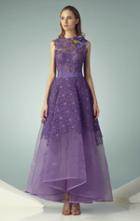 Beside Couture - Bc1242 Floral Applique Jewel A Line Dress