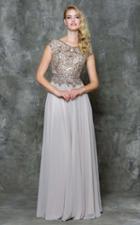 Marsoni By Colors - M173 Keyhole A-line Chiffon Gown