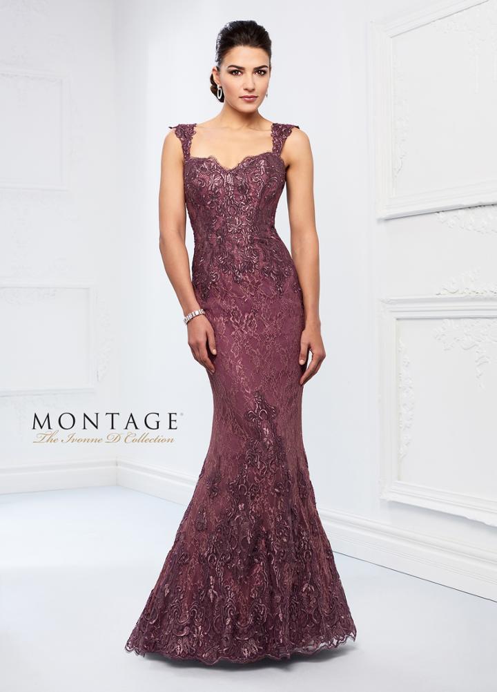 Ivonne D For Mon Cheri - 218d26 Metallic Lace Sweetheart Trumpet Gown