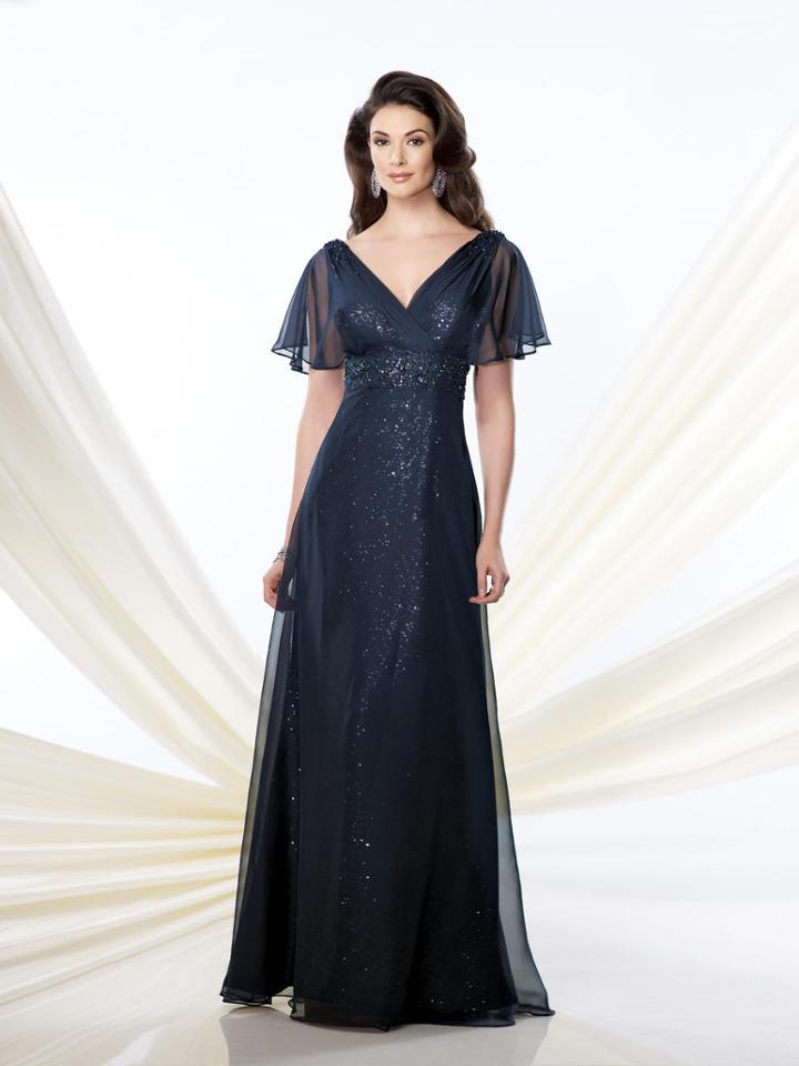 Montage By Mon Cheri - 214951 Long Dress In Navy