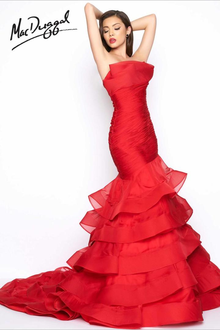 Mac Duggal - Black White Red Style 80559r