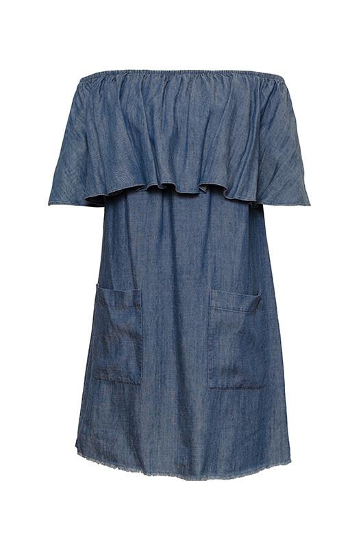 Gold Hawk - Denim Raw Edge Dress