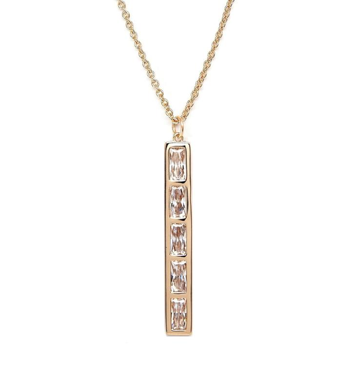 Rachael Ryen - Baguette Bar Pendant Gold