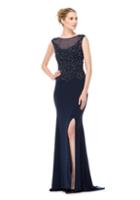 Marsoni By Colors - M155-1 Beaded Baroque Illusion Gown