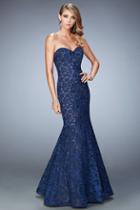La Femme - 22511 Rosette Lace Mermaid Gown