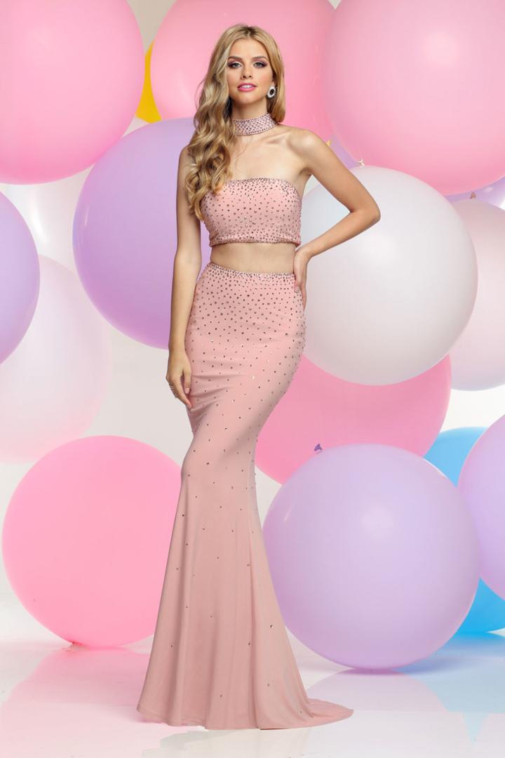 Zoey Grey - Ornate Straight-across Cutout Sheath Gown 30846