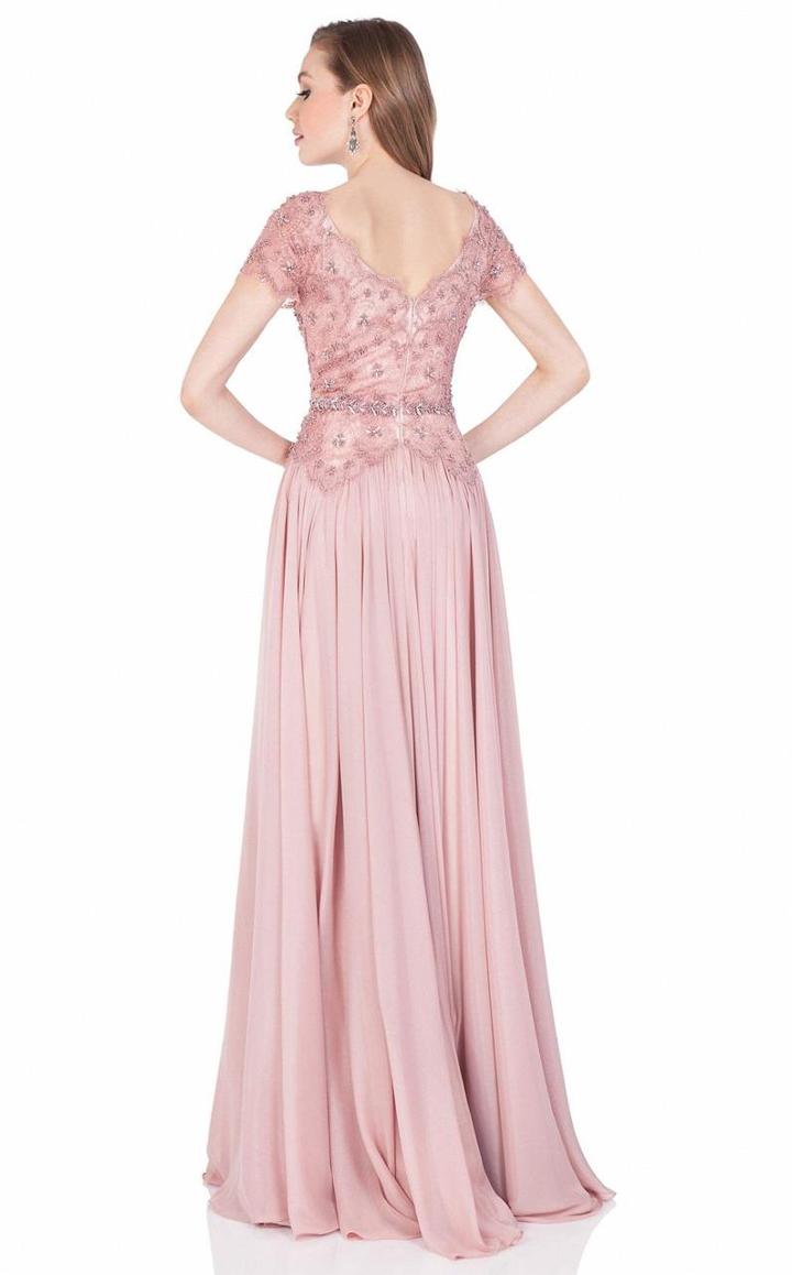 Terani Couture - Scalloped V-neck A Line Gown 1621m1716