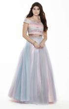 Jolene Collection - 17084 Off-shoulder Two-piece Evening Gown