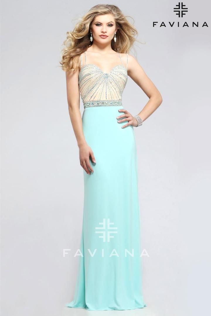 Faviana - Astonishing Sweetheart Jersey Gown With Rhinestones 7782