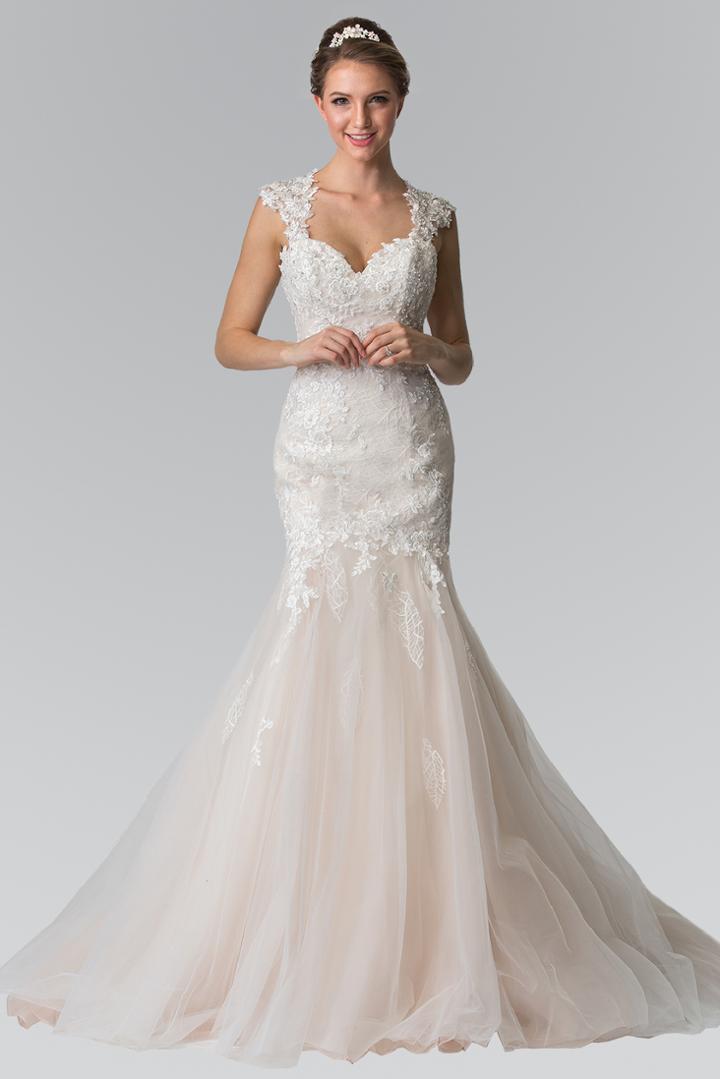 Elizabeth K - Gl2367 Beaded Lace Sweetheart Organza Mermaid Wedding Gown